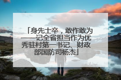 身先士卒，敢作敢为——记全省担当作为优秀驻村第一书记、财政部国防司杨杰