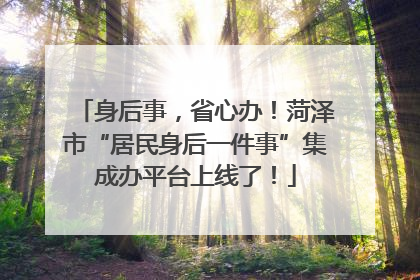 身后事，省心办！菏泽市“居民身后一件事”集成办平台上线了！