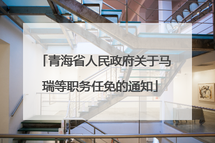 青海省人民政府关于马瑞等职务任免的通知