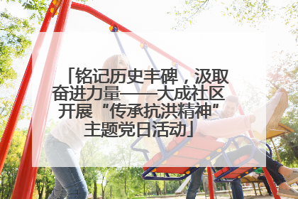 铭记历史丰碑，汲取奋进力量——大成社区开展“传承抗洪精神”主题党日活动