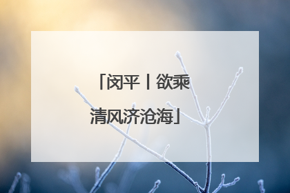 闵平丨欲乘清风济沧海