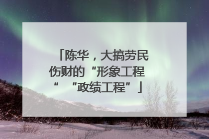 陈华，大搞劳民伤财的“形象工程”“政绩工程”