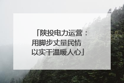 陕投电力运营：用脚步丈量民情 以实干温暖人心
