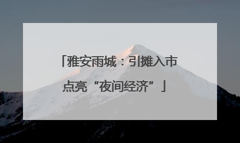 雅安雨城：引摊入市 点亮“夜间经济”