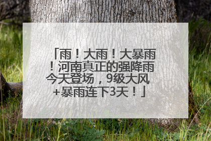 雨！大雨！大暴雨！河南真正的强降雨今天登场，9级大风+暴雨连下3天！