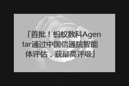 首批！蚂蚁数科Agentar通过中国信通院智能体评估，获最高评级