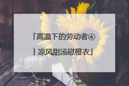 高温下的劳动者④丨凉风甜汤慰橙衣