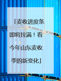 麦收进度条即将拉满！看今年山东麦收季的新变化