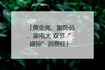 黄金亮、服饰俏、家电火 双节“碰撞”消费旺