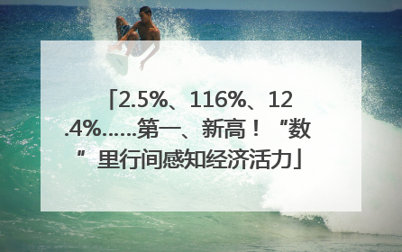 2.5%、116%、12.4%……第一、新高！“数”里行间感知经济活力