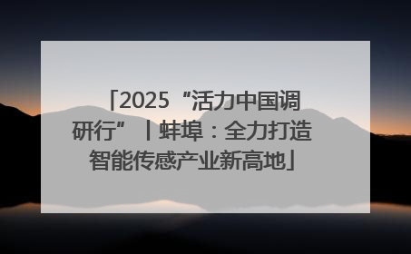 2025“活力中国调研行”丨蚌埠：全力打造智能传感产业新高地