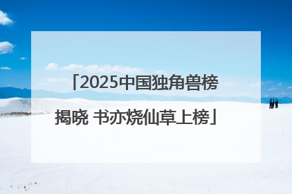 2025中国独角兽榜揭晓 书亦烧仙草上榜
