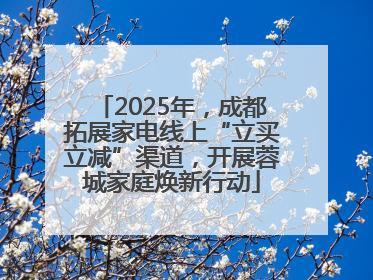 2025年，成都拓展家电线上“立买立减”渠道，开展蓉城家庭焕新行动