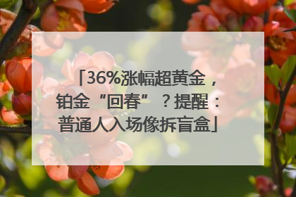 36%涨幅超黄金，铂金“回春”？提醒：普通人入场像拆盲盒