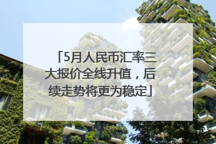 5月人民币汇率三大报价全线升值，后续走势将更为稳定