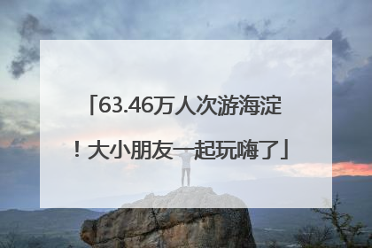 63.46万人次游海淀！大小朋友一起玩嗨了