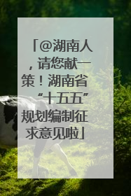 @湖南人，请您献一策！湖南省“十五五”规划编制征求意见啦